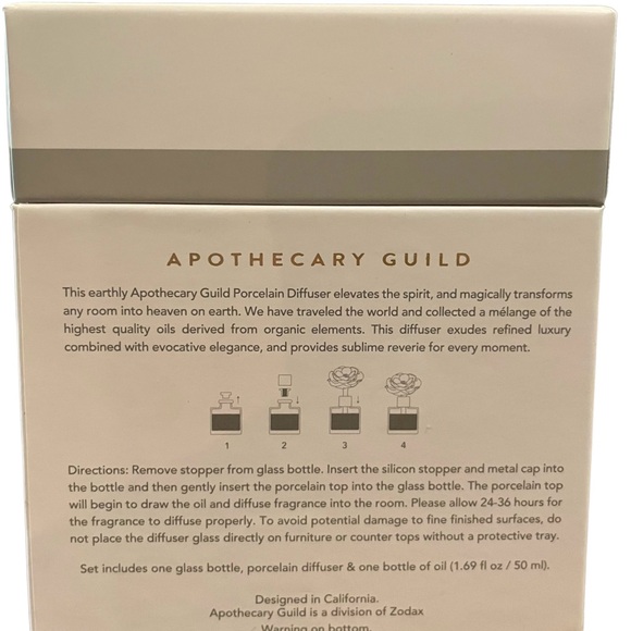 Blush Tahitian Gardenia Porcelain Diffuser by Apothecary Guild (New) - Picture 2 of 6